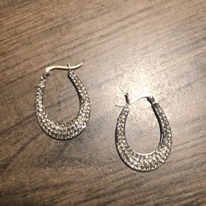 Silver Rhinestone Earrings